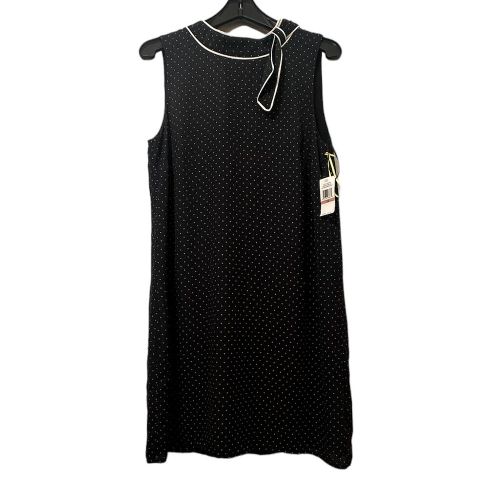 CeCe - Black Sleeveless Polka Dot Mini Dress (NWT). Size 12